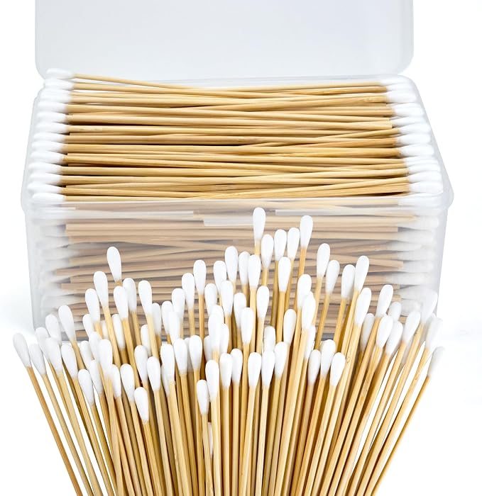 500/1000 Count 6'' Long Round/Pointed Cotton Swabs Durable Stem, Lint- Free Gun by GUNTECHKIT