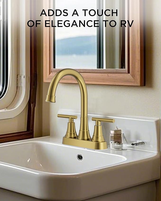 FORIOUS Brushed Gold Centerset Bathroom Faucets - Image 6