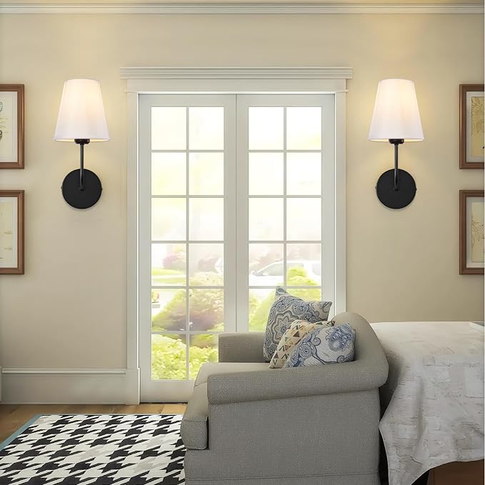 Modern Hardwired Wall Sconce Set of 2 – Matte Black Finish - Image 6