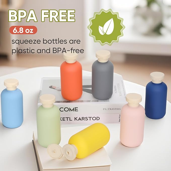 3 PACK Travel Shampoo Bottle, Empty Plastic Squeeze Bottles 6.8oz - Image 7