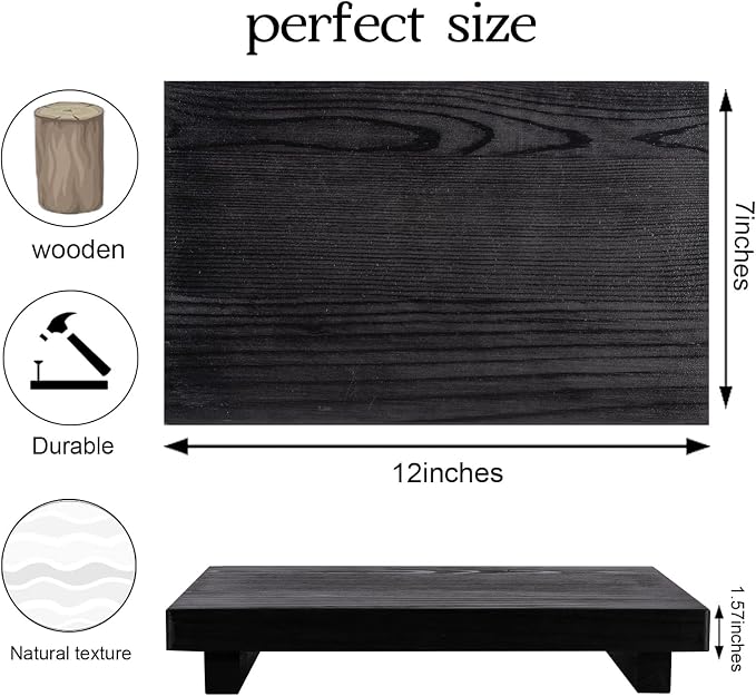Bathroom Counter Organizer Wood Pedestal Stand Farmhouse Decorative Tray Soap - Image 5