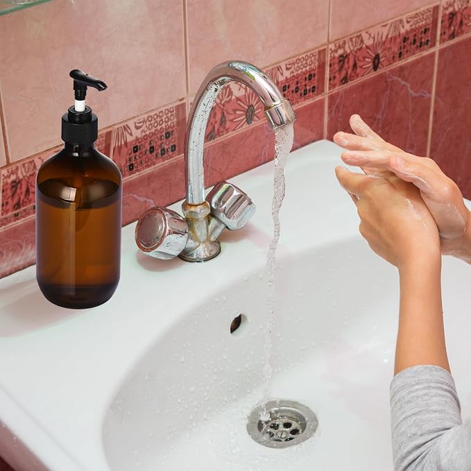 Sliner 6 Pcs Shampoo and Conditioner Dispenser Bottles 16.9 oz Plastic Shower - Image 5