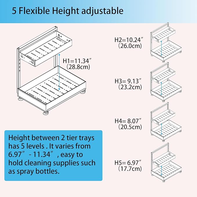 Under Sink Organizer, Bathroom Counter Organizer, 2 Pack 2 Tier L-Shape White - Image 7