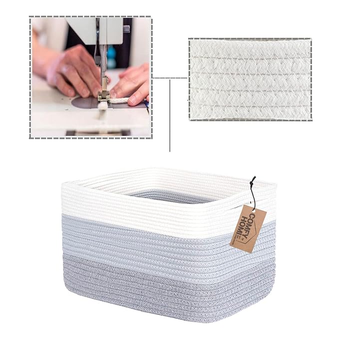 COMFY-HOMI Cotton Rope Woven Basket - Image 8