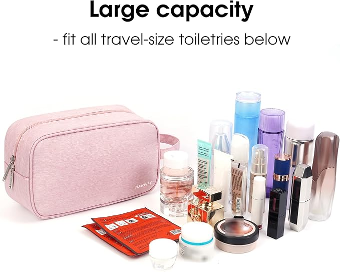 Narwey Travel Toiletry Bag for Women Traveling Dopp Kit Men Travel Bag for - Image 3