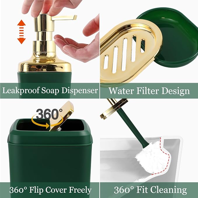 Bathroom Set - Dark Green Bathroom Sets - Image 7