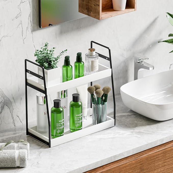 VITVITI 2-Tier Bathroom Organizer Countertop, Wood Bathroom Counter Organizer - Image 2
