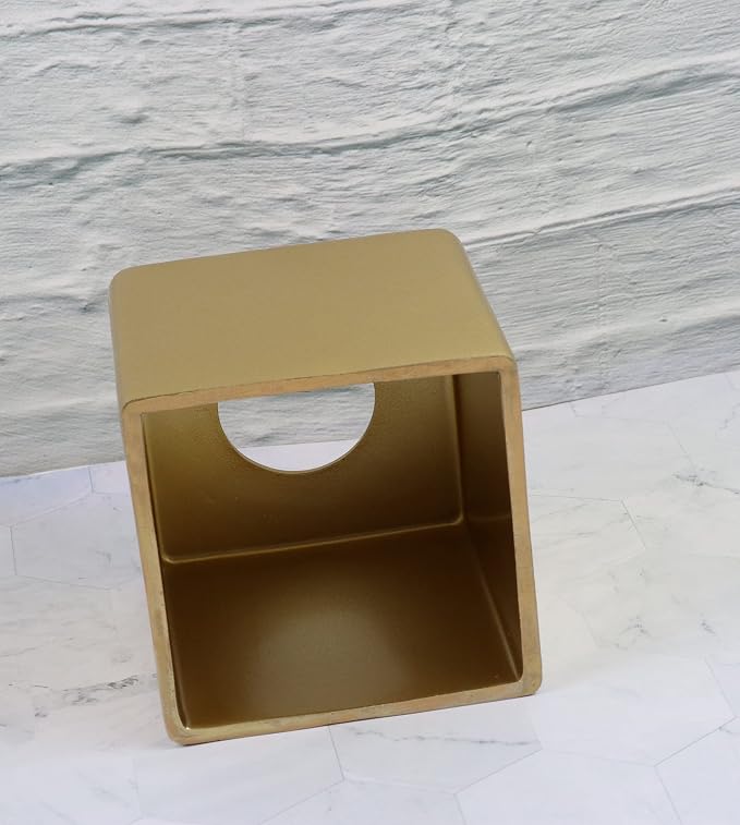 Hymmah Matte Gold Square Tissue Box Cover Holder, Bathroom Accessories Decor - Image 4