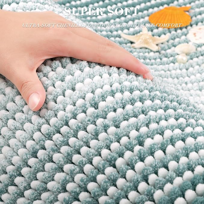 BSICPRO Bathroom Rugs and Mats Sets, 2 Piece Thick Absorbent Chenille Bath Mat - Image 4
