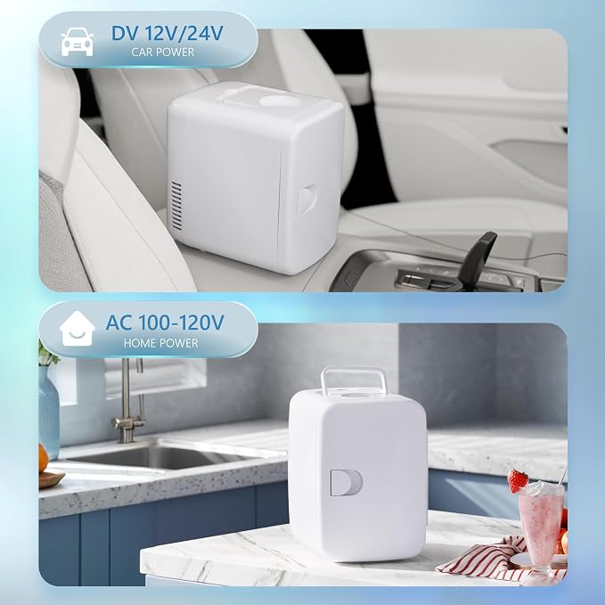 EUHOMY Mini Fridge, 4 Liter/6 Can Compact Refrigerator, AC/DC Portable Cooler & - Image 5