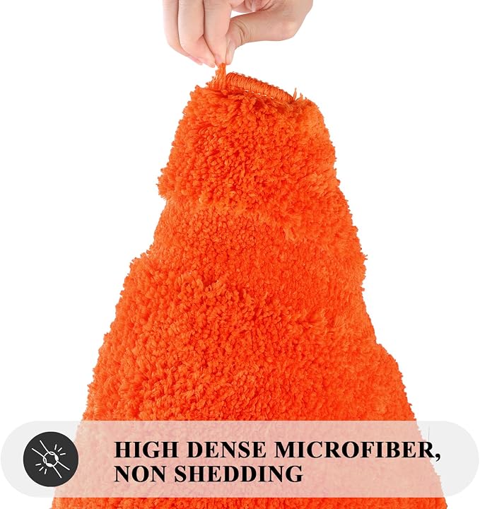 SHACOS Orange Fall Bathroom Rugs Sets 3 Piece, Soft Fluffy Water Absorbent Bath - Image 9