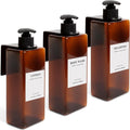 Shampoo and Conditioner Dispenser | 3 Plastic Amber 3 Wall Mount Black | by LaViaCasa-WhereEcoLuxuryMeetsStylishSpaces