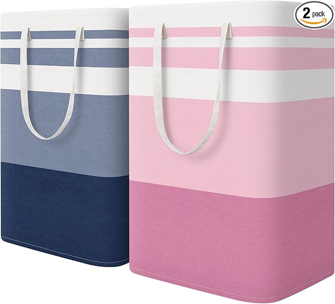 HomeHacks 2 Pack Large Laundry Baskets, Waterproof, Freestanding Laundry Hampers by HomeHacks