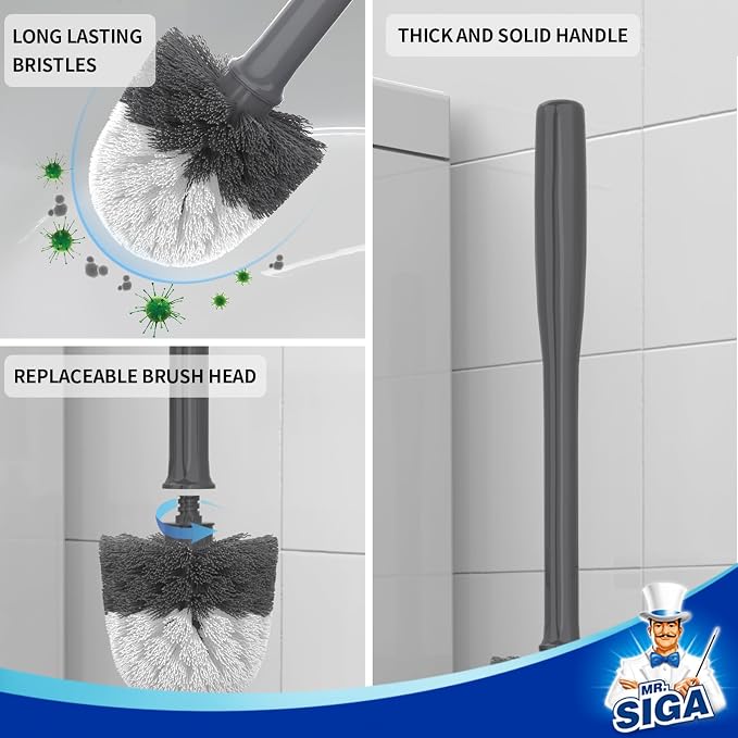 MR.SIGA Toilet Bowl Brush and Holder, - Image 3