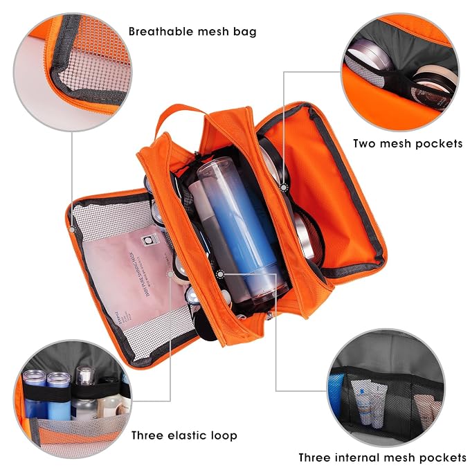 Toiletry Bag for Men Hanging Dopp Kit Water Resistant Shaving Bag Small - Image 3