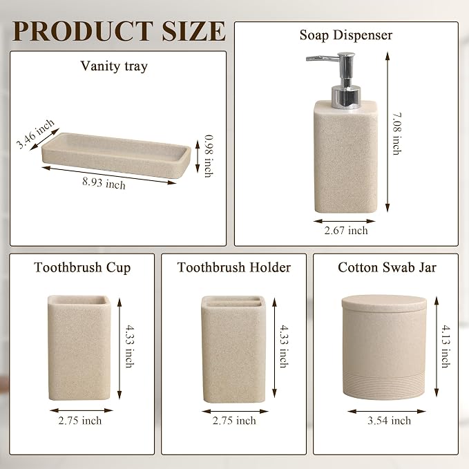 Bathroom Accessories Set, 6 Piece Bathroom Set - Image 7