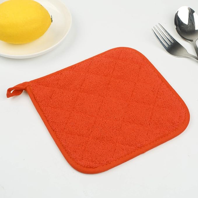 100% Cotton Kitchen Everyday Basic Terry Pot Holder Heat Resistant Coaster - Image 5