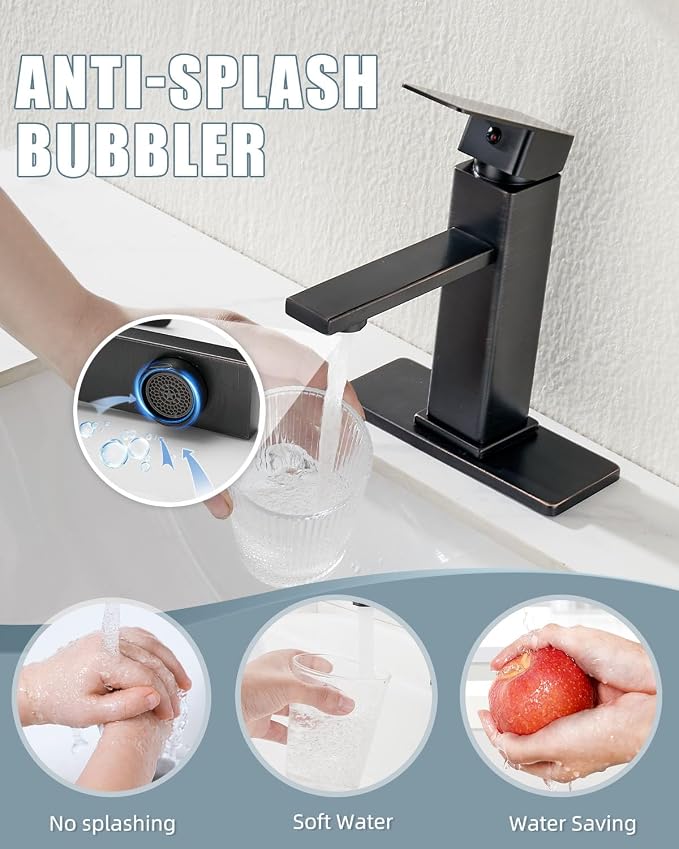 Bathroom Sink Faucet-2 Sets, Oil Rubbed Bronze Bathroom Faucet - Image 3