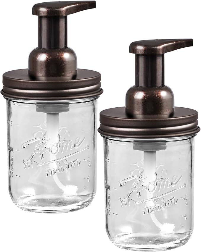 SheeChung Mason Jar Foaming Soap Dispenser, Glass Foaming Hand Soap Dispensers by SheeChung