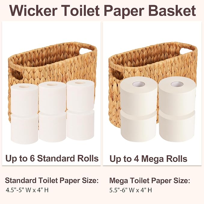 FairyHaus Wicker Toilet Paper Storage Basket - Image 3