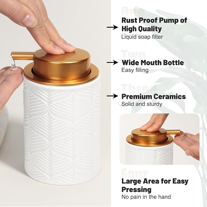 Ceramic Bathroom Accessories Set, Toothbrush Holder, Vanity Tray, and Tumbler - Image 5