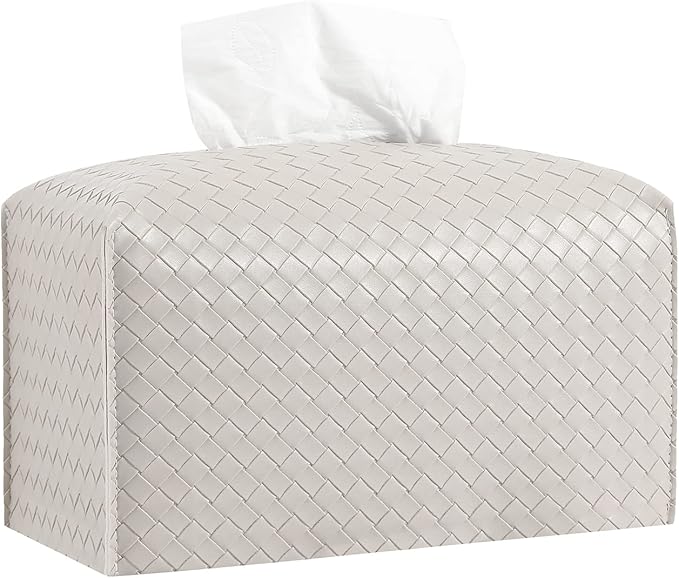 Tissue Box Cover PU Leather Tissue Holder Square Facial Tissue Case Facial by zoocatia