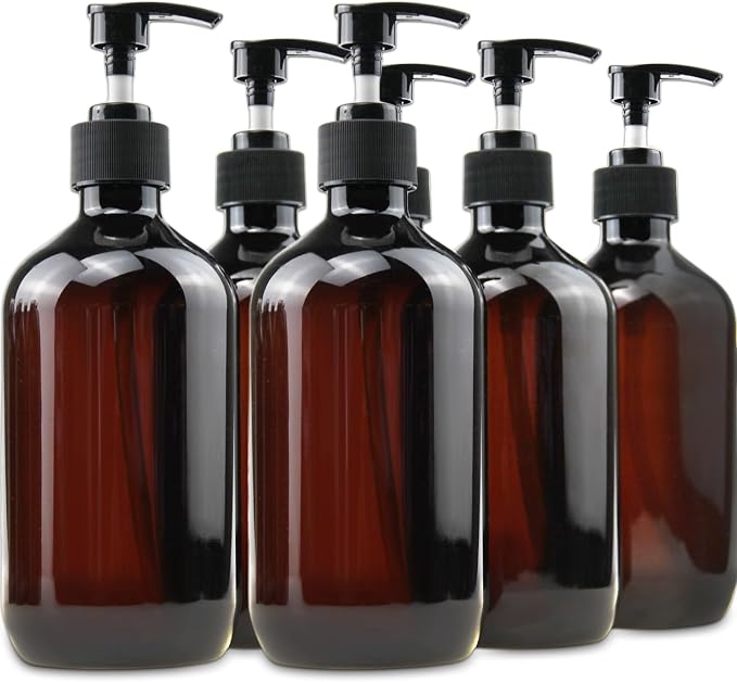 Empty Plastic Bottles with Pump Dispenser and Labels Included, Refillable by FOOCHY