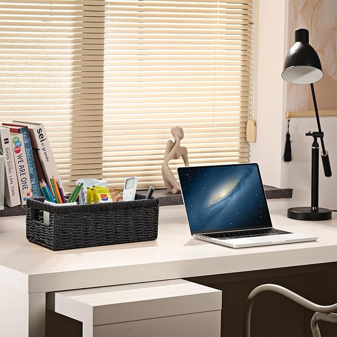 Vagusicc Wicker Storage Basket, Paper Rope Wicker Baskets - Image 5