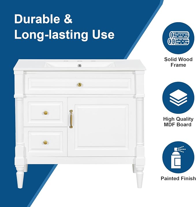 Harper & Bright Designs 36" Bathroom Vanity - Image 7