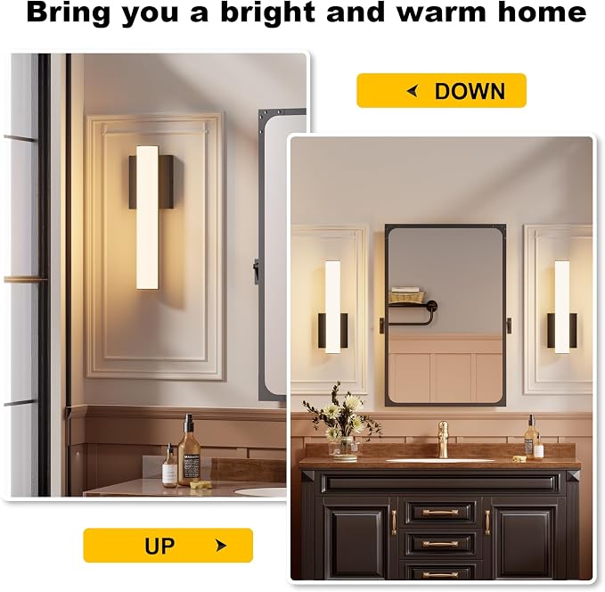 15.7 Inches Modern Bathroom Led Wall Sconces, 18W 3000K Hardwired Wall Light - Image 8