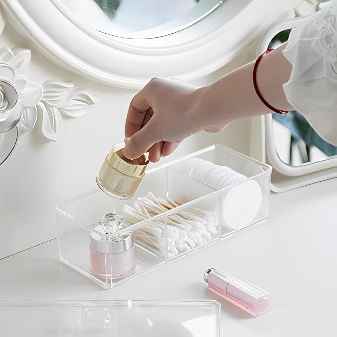 Sooyee Qtip Holder Rectangle Cotton Ball and Swab Holder Organizer - Image 2