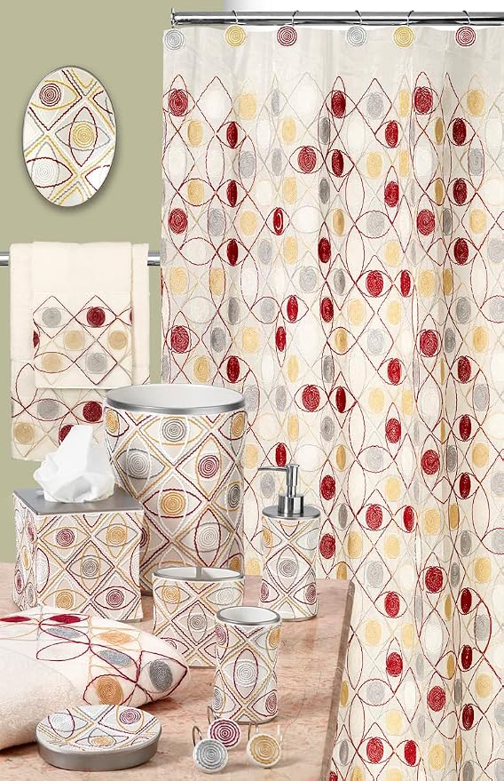 Zahari Home 13pc Sedona Sheer Shower Curtain Set Sheer Shower Curtain & 12 - Image 4