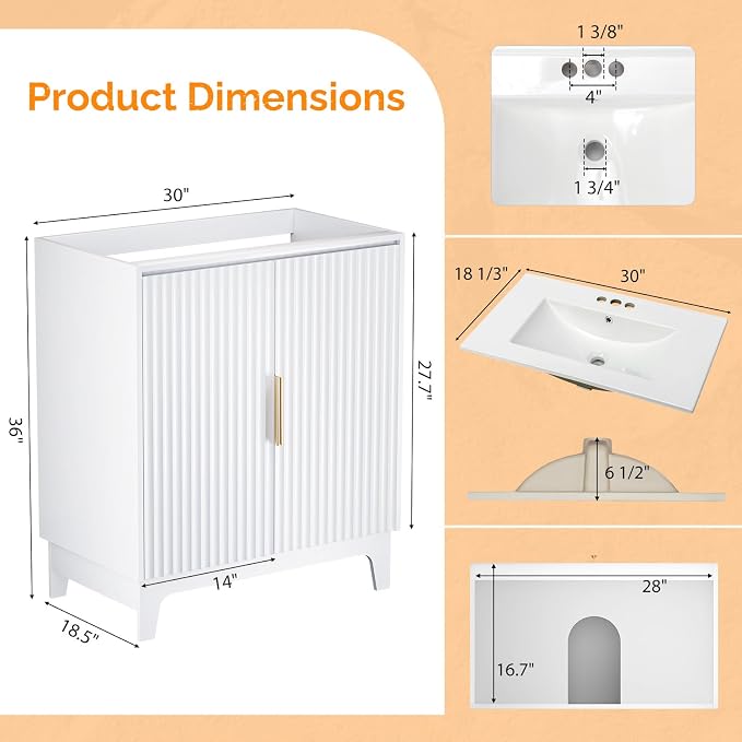 VINGLI 30 Inch Bathroom Vanity - Image 2