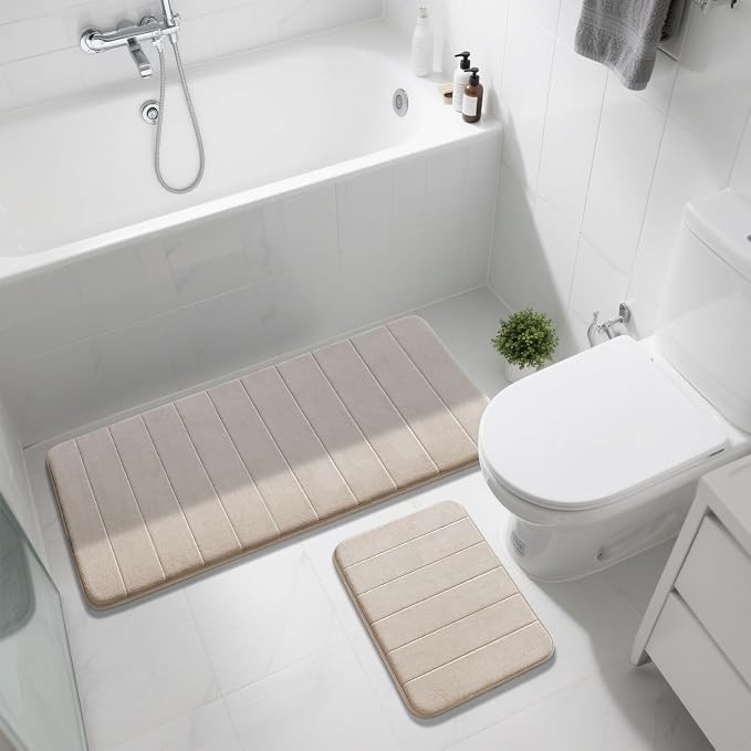 Yimobra Large Bath Mat Set 2 Piece- Super Soft Absorbent Quick Dry Memory Foam - Image 7