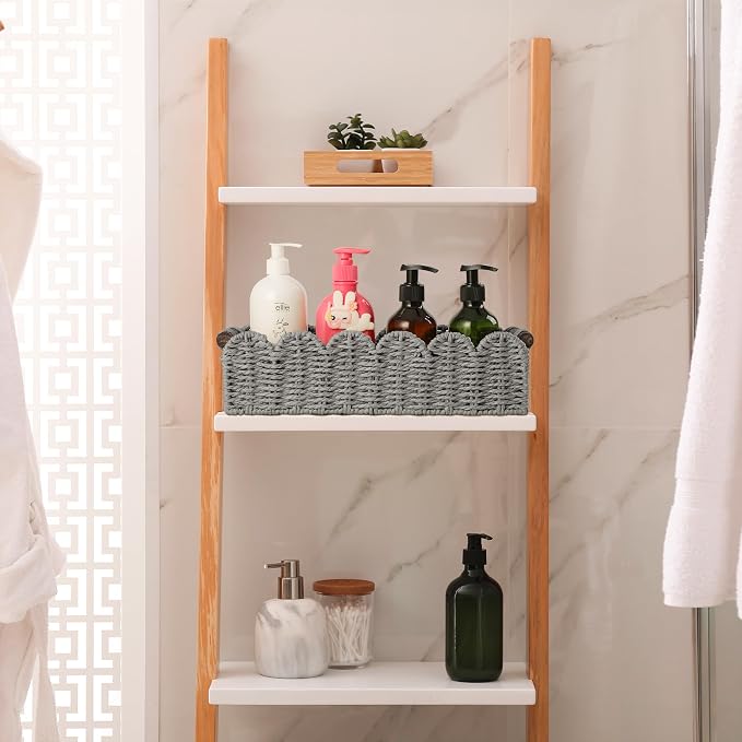 Toilet Paper Storage Basket Bathroom Counter Organizer Wicker Baskets - Image 5