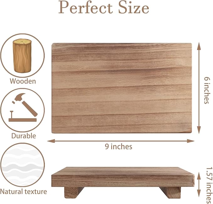 zoocatia Small Wood Tray Pedestal Stand Farmhouse Bathroom Decor Decorative - Image 4