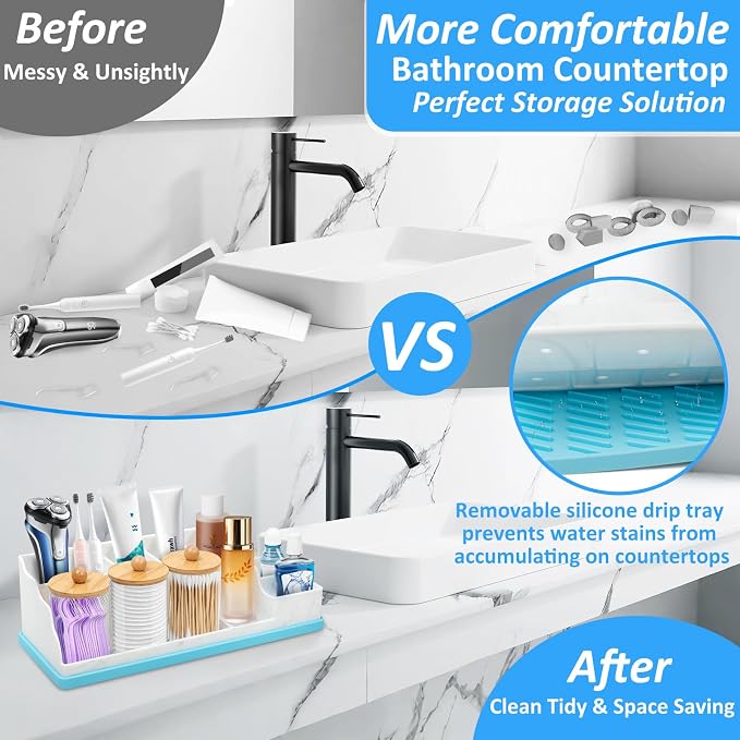 Bathroom Counter Organizer, Large Silicone Toothbrush Holders - Image 3