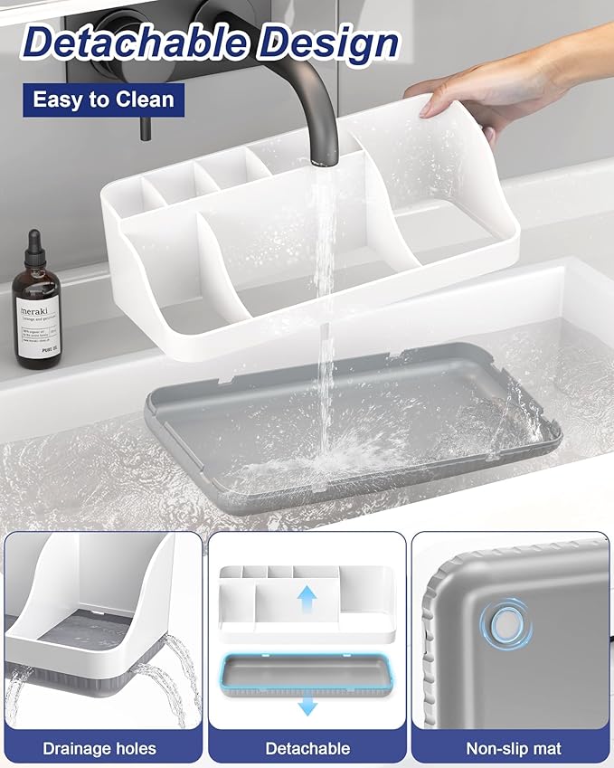 Bathroom Counter Organizer and Storage, 7 Slots Detachable Toothbrush Holders - Image 3
