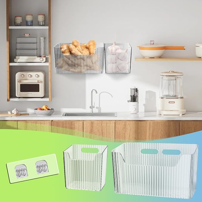 12 Pcs Storage Organizer Bins Wall Mounted Organizer Basket, Wall Organization - Image 5