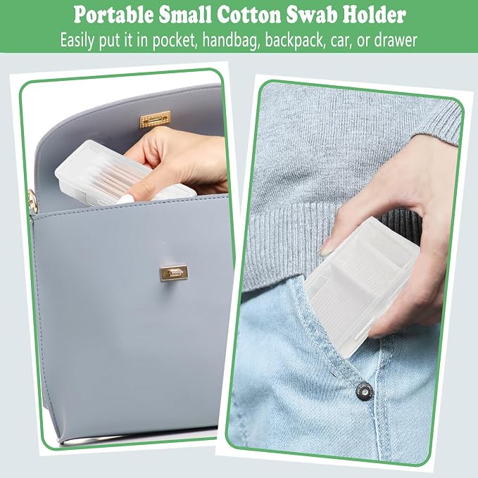 Cotton Swab Holder for Travel, 4 in 1 Portable Small Dental Floss Holder - Image 5