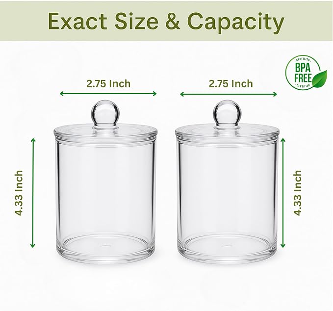 Acrylic Qtip Holder Bathroom Set, Bathroom Containers - Image 2