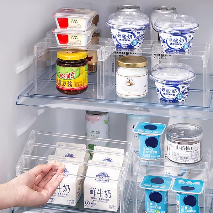 Multi Purpose Layered Fridge Rack Space Saving Kitchen Organiser Shelf - Image 3
