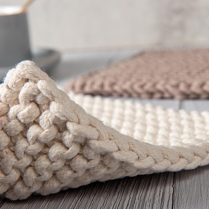 Eiyye Thick Crocheted Pot Holders, Handmade Hot Pads Crocheted Trivets - Image 9