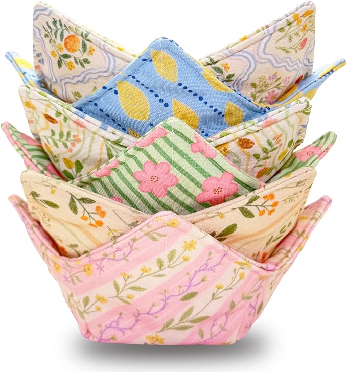 Cotton Microwavable Bowl Cozy ，Set of 6，Microwave-Safe Hot Bowl Holders by Unknown