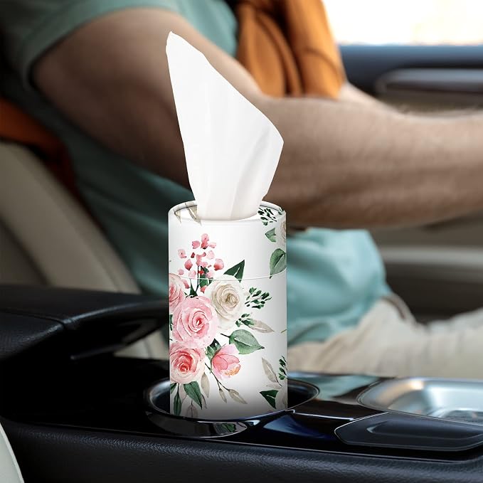 Ctosree 16 Pcs Car Tissue Holder Cylinder Bulk Round Floral Cup Holder Facial - Image 7