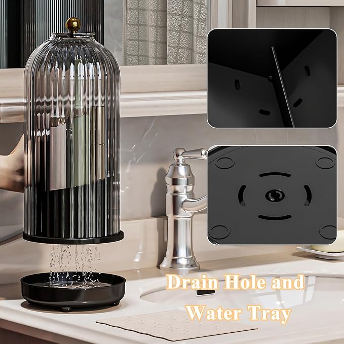 Toothbrush Holders with Cover, Drainage Rotating Electric Toothbrush Organizer - Image 2