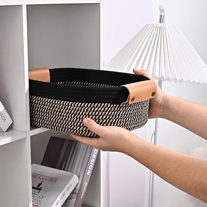 Storage Baskets for Organizing, Small Woven Basket Set of 6-4 Shelf Basket - Image 9