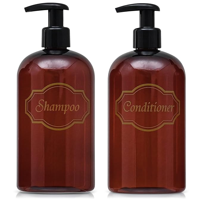 Bottiful Home-16 oz Shampoo and Conditioner Refillable Empty Plastic Pump by BottifulHome