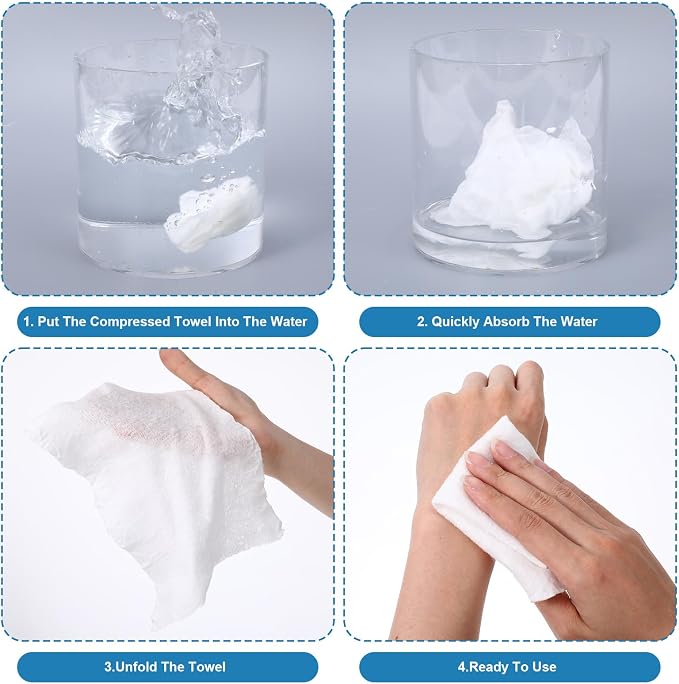 140 Pack Disposable Compressed Face Towels - Image 3