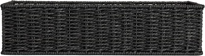 Household Essentials Handwoven Paper Rope Rectangular Storage Basket - Image 5